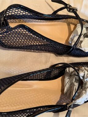 Black Mesh Mary Jane’s Flats